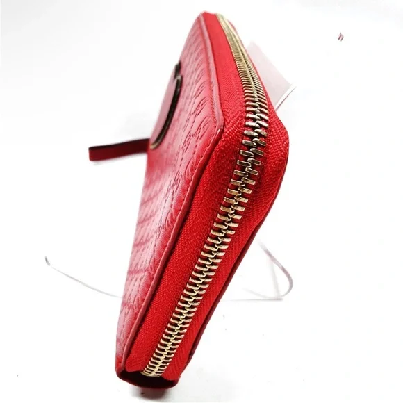 Gucci Red leather micro GG long zip around wallet - Picture 3 of 14